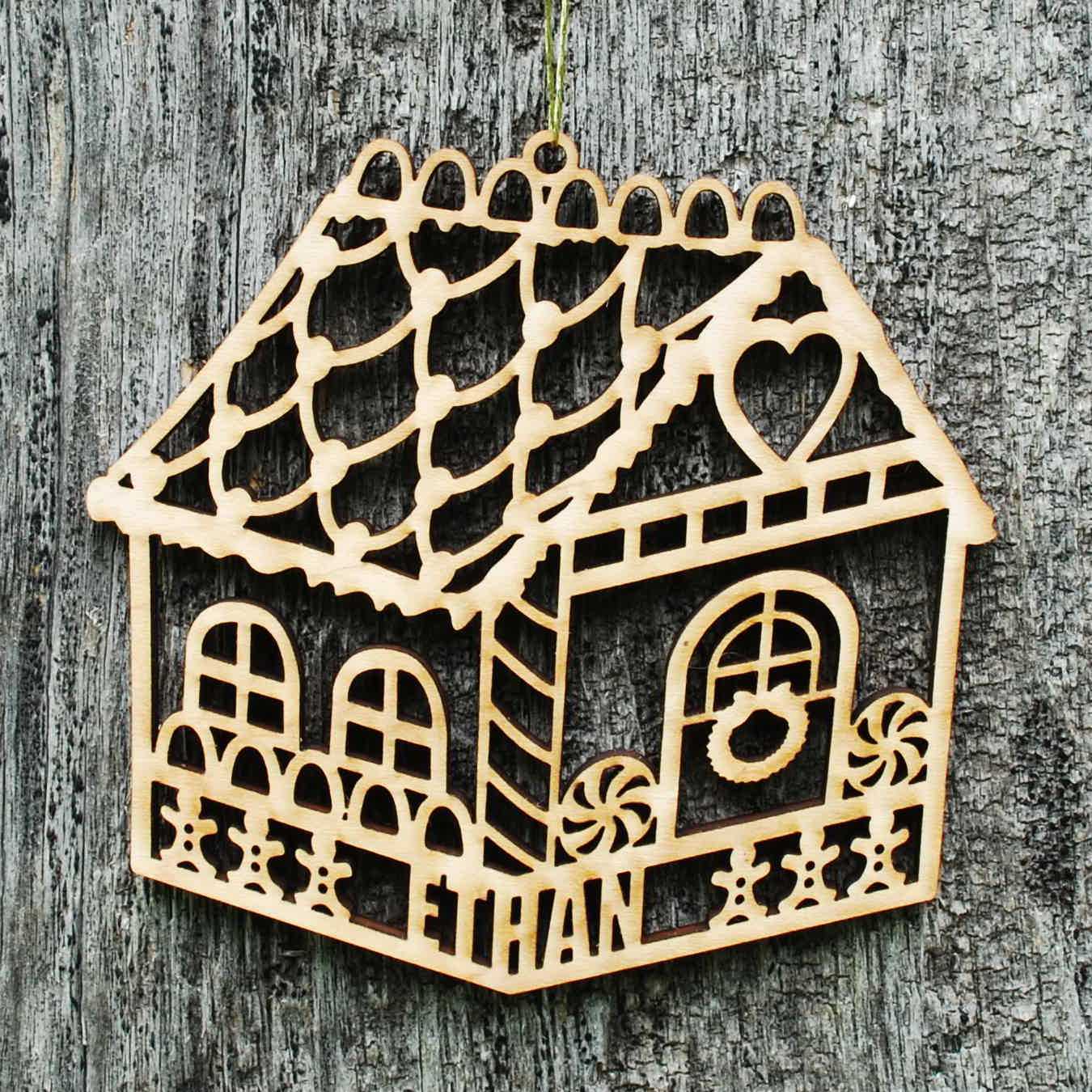 Personalized Gingerbread Home Christmas Ornament-wood, Laser Cut, Hand  Painted 